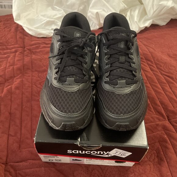 NWT NWB Saucony Versafoam Cohesion 12 Women’s 8.5 Black Running, Work, Comfort - Picture 1 of 9
